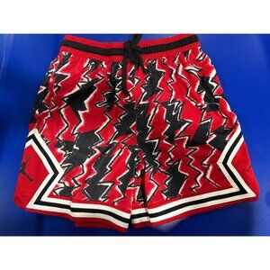 Nike Jordan Mens XL Active Shorts Red Black Lightning Standard Fit Polyester